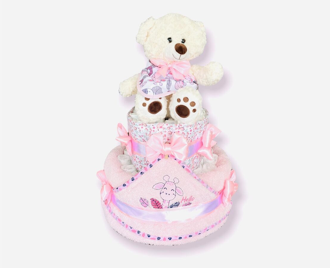 Pamperu torte roza lāčuks 