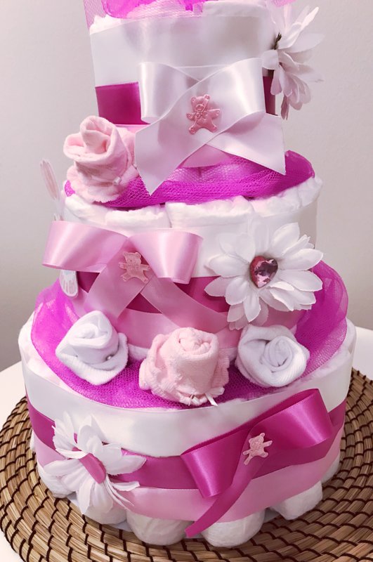 Pamperu torte "Ziedu paradīze"