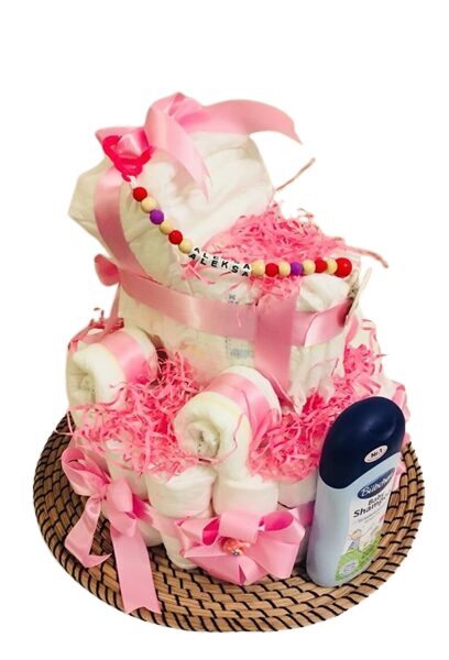 Pamperu torte "Meiteņu ratiņi"