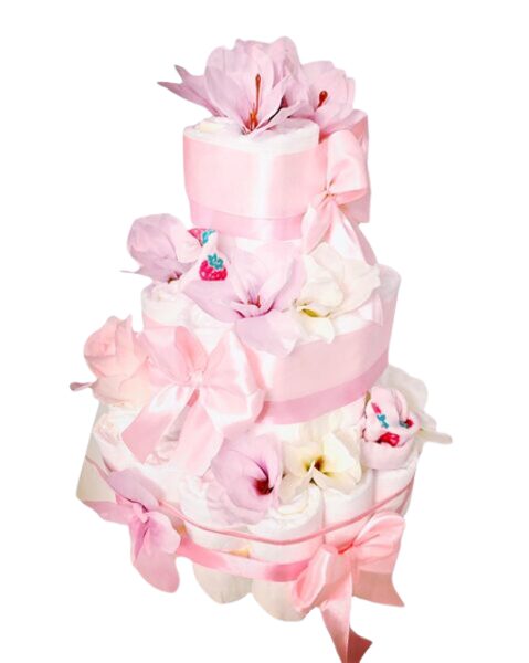 Pamperu torte "Ziedu paradīze"
