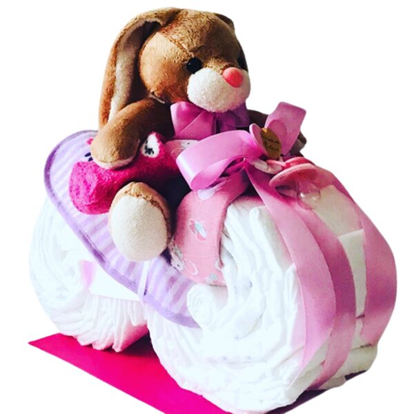 Pamperu torte "Motociklists Zaķis" 